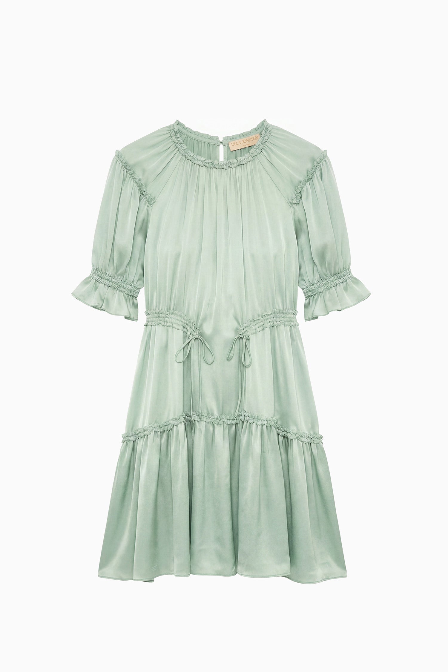 Ulla Johnson Juliette robe mini Celadon verte soie