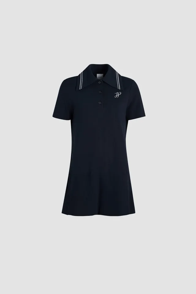 Patou JE143 robe polo mini piqué bleu marine