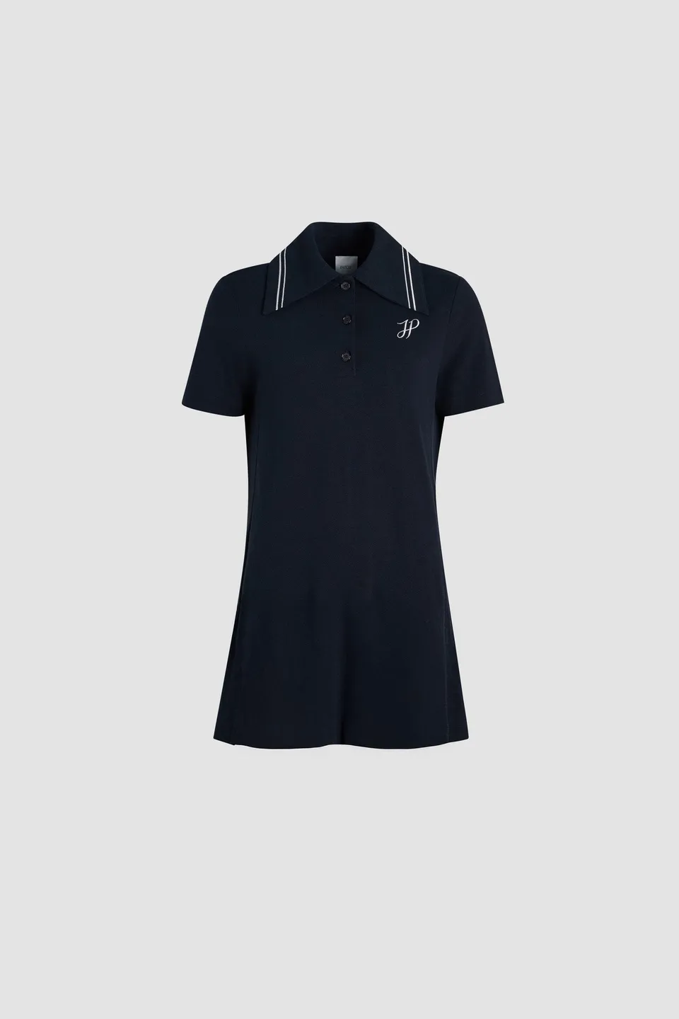 Patou JE143 robe polo mini piqué bleu marine