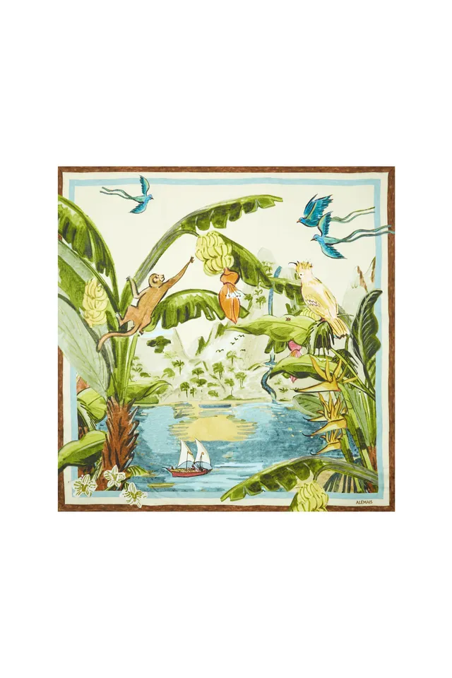 Alemäis Toucan Tango foulard carré twill de soie