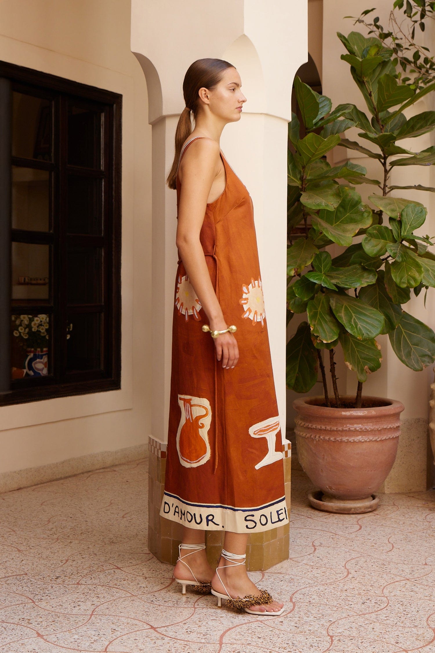 Alemaïs Soleil d'Amour Silk Midi Dress robe soie