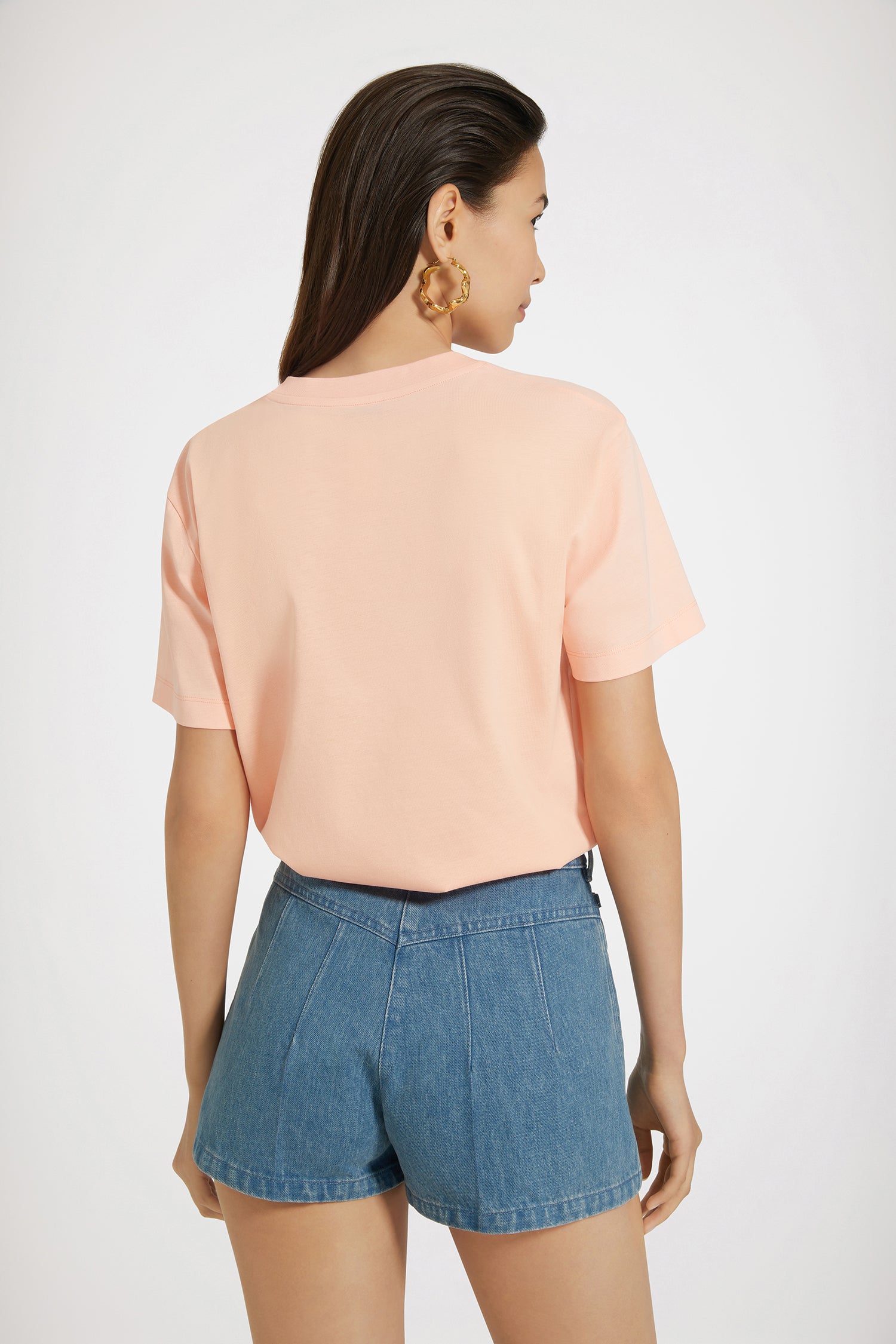 Patou P24JE0299999216A t-shirt coton bio abricot logo