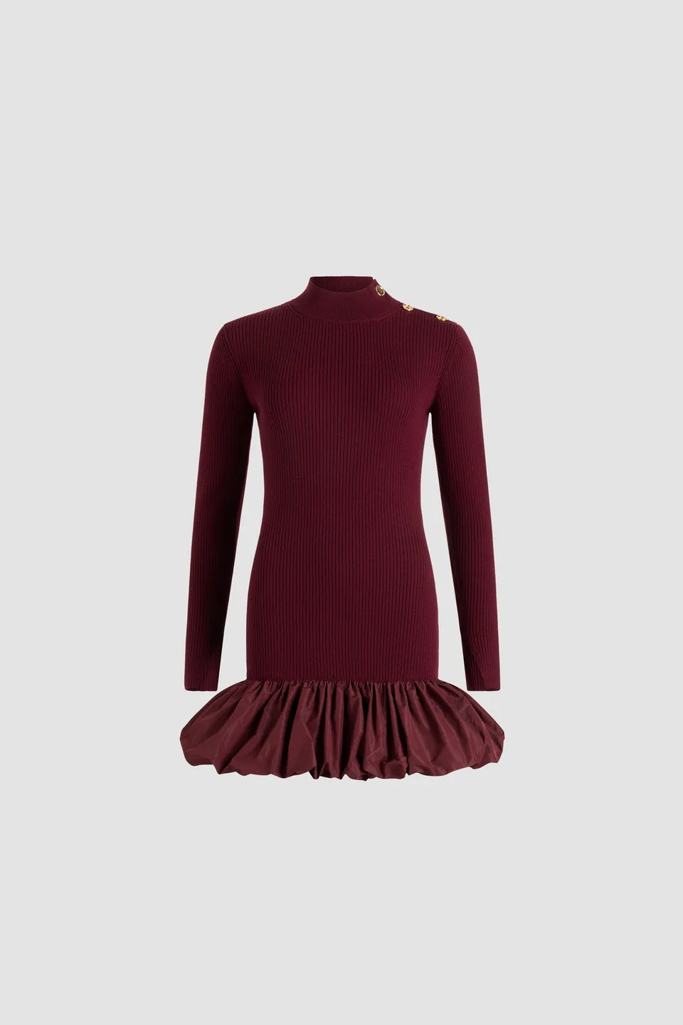 Patou KN2718040316R robe mini syrah laine volant faille