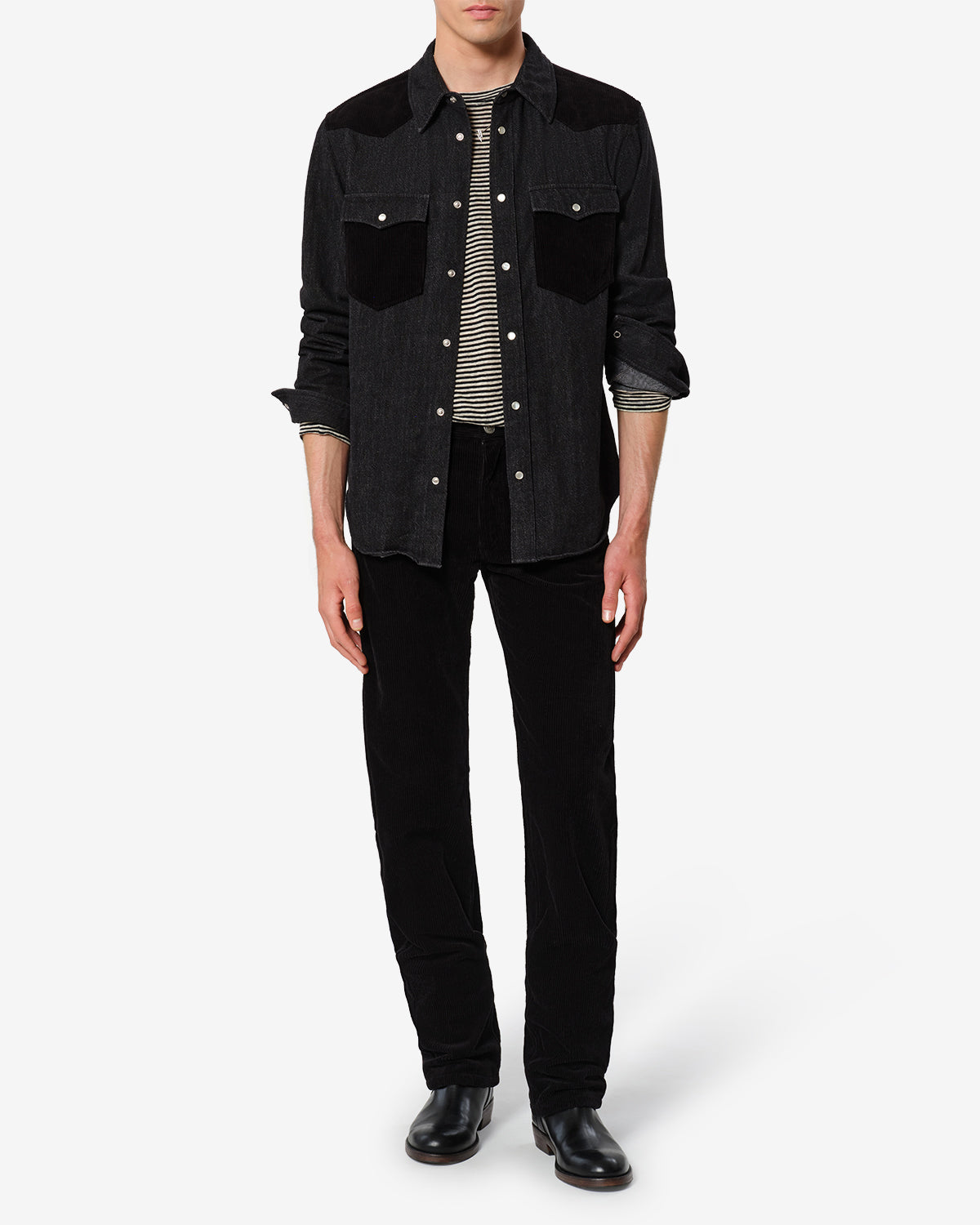 Isabel Marant Vegas Chemise Noire Coton Velours XS-XL