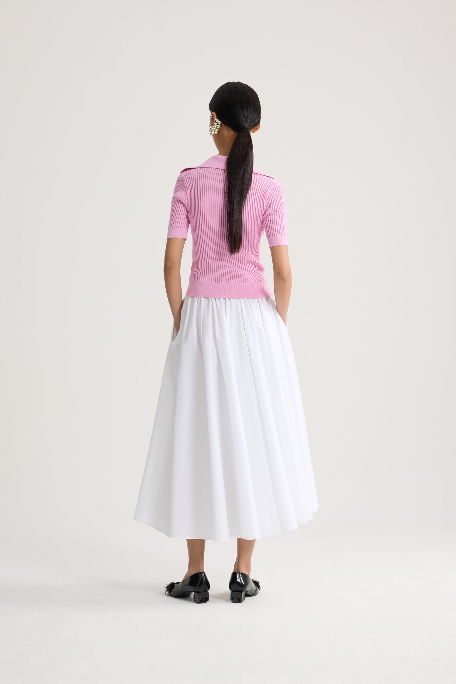 Patou P26KN3418094459P polo coton brodé Orchid Ice