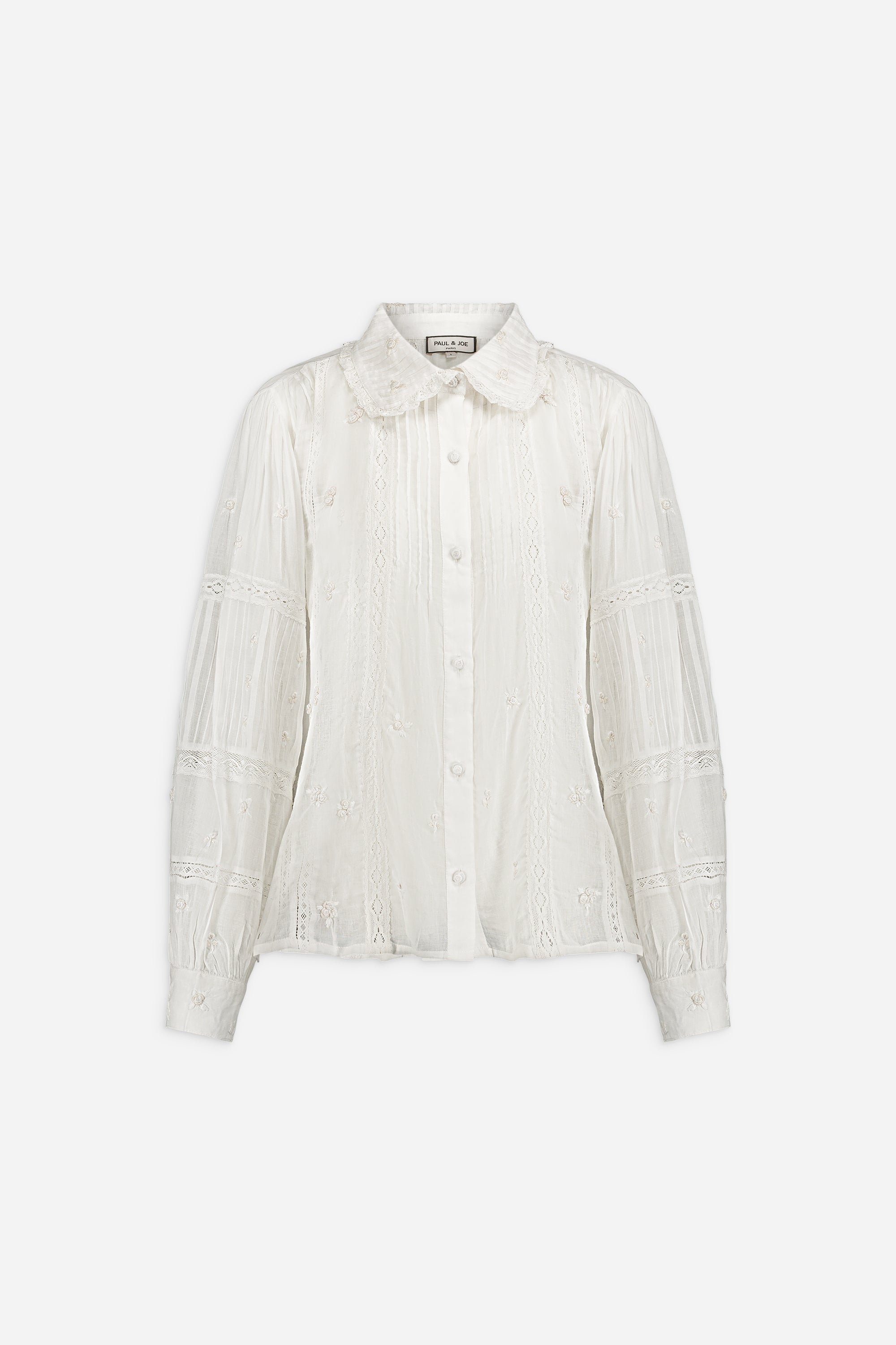 Paul & Joe MARGARETH chemise brodée main blanche coton