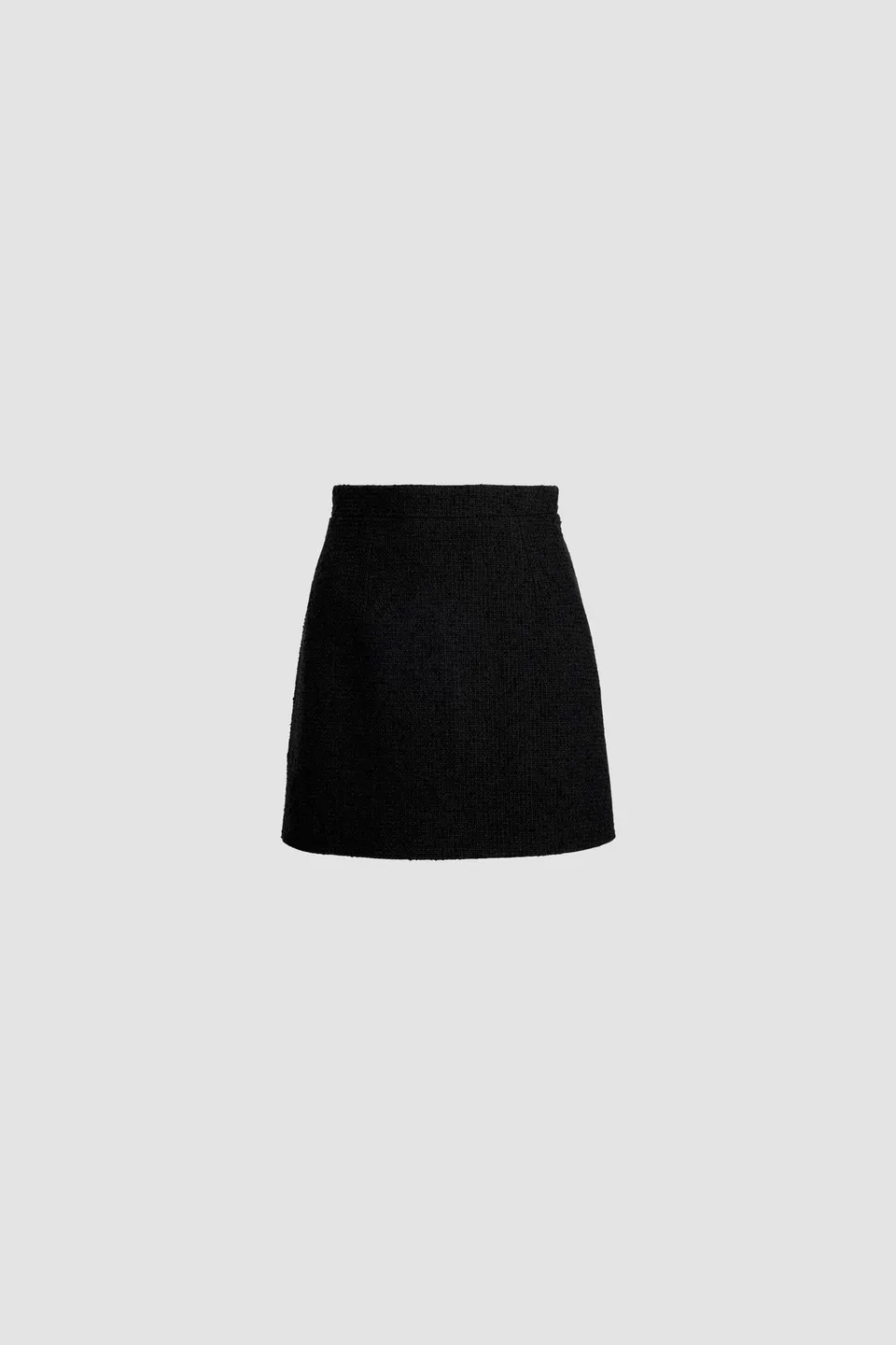 Patou SK072 mini jupe tweed laine coton noir