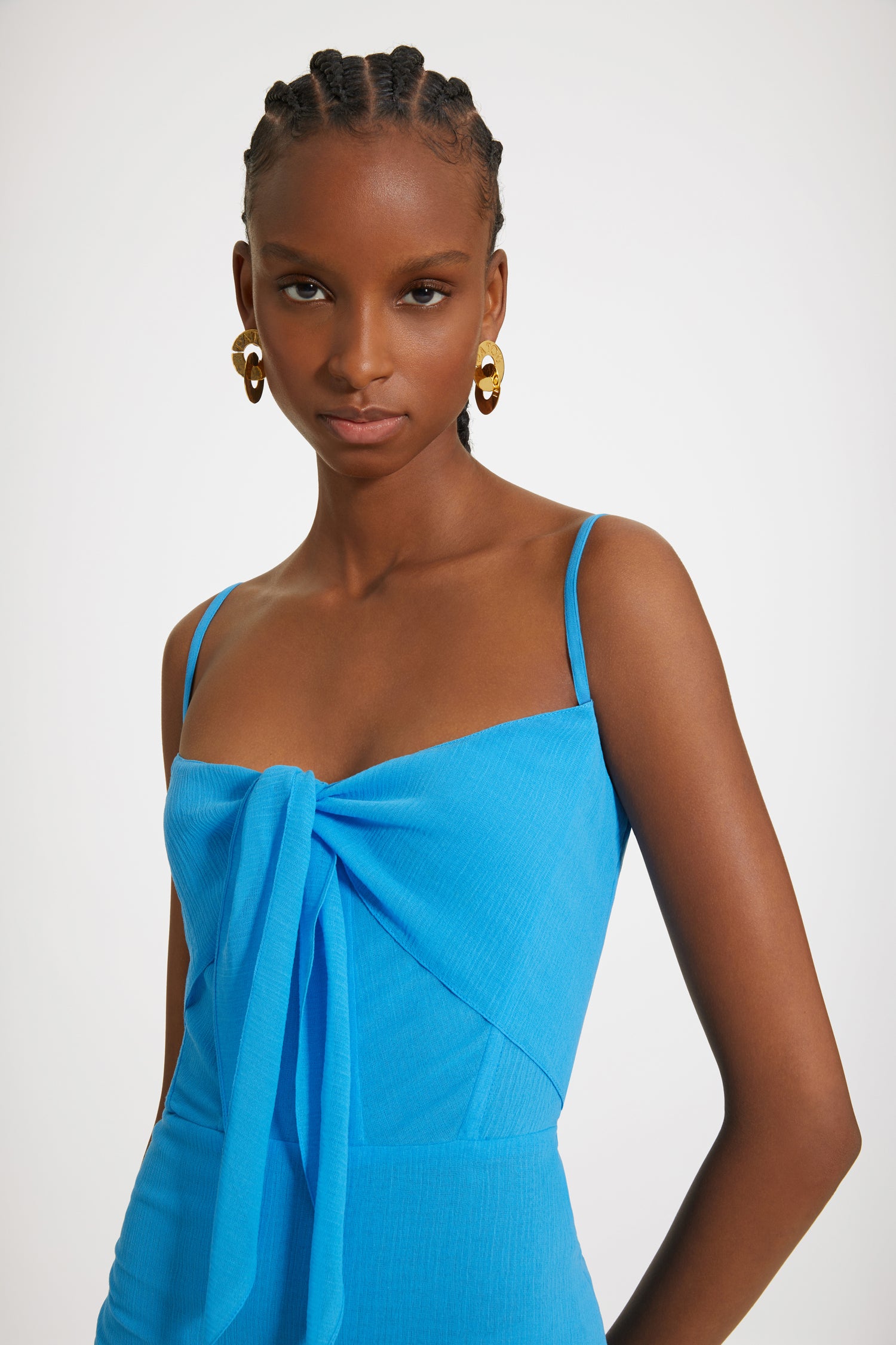 Patou DR1130135628B robe midi coton bio bleu Blue Jewel