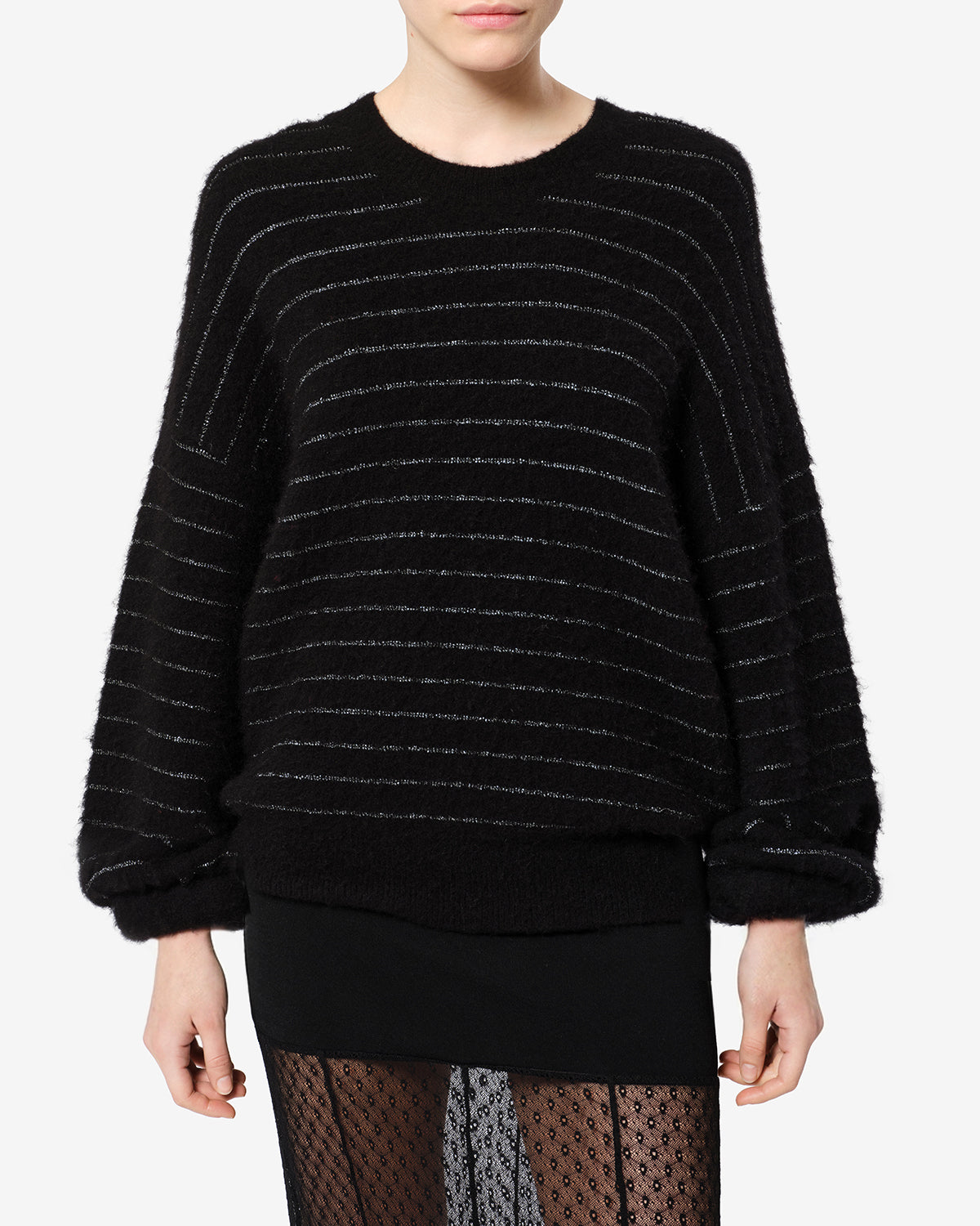 Isabel Marant Stacy PU0993 pull noir argenté