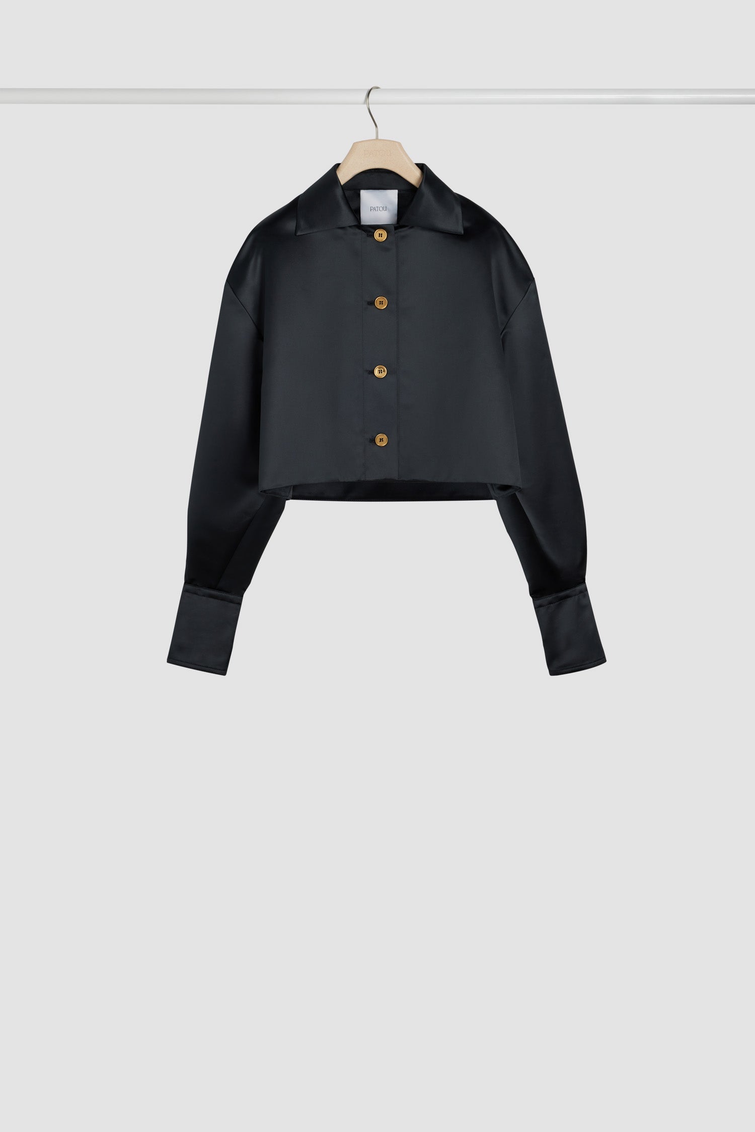 Patou JA040 veste courte noire satin duchesse