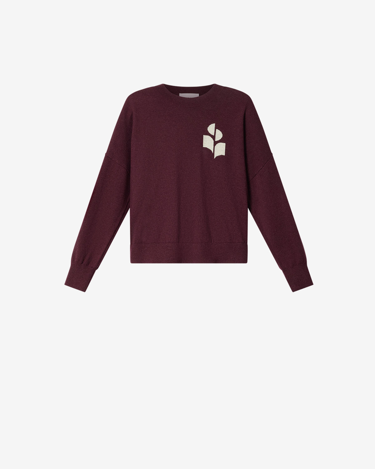 Isabel Marant Mailles Marisans pull bordeaux coton laine logo