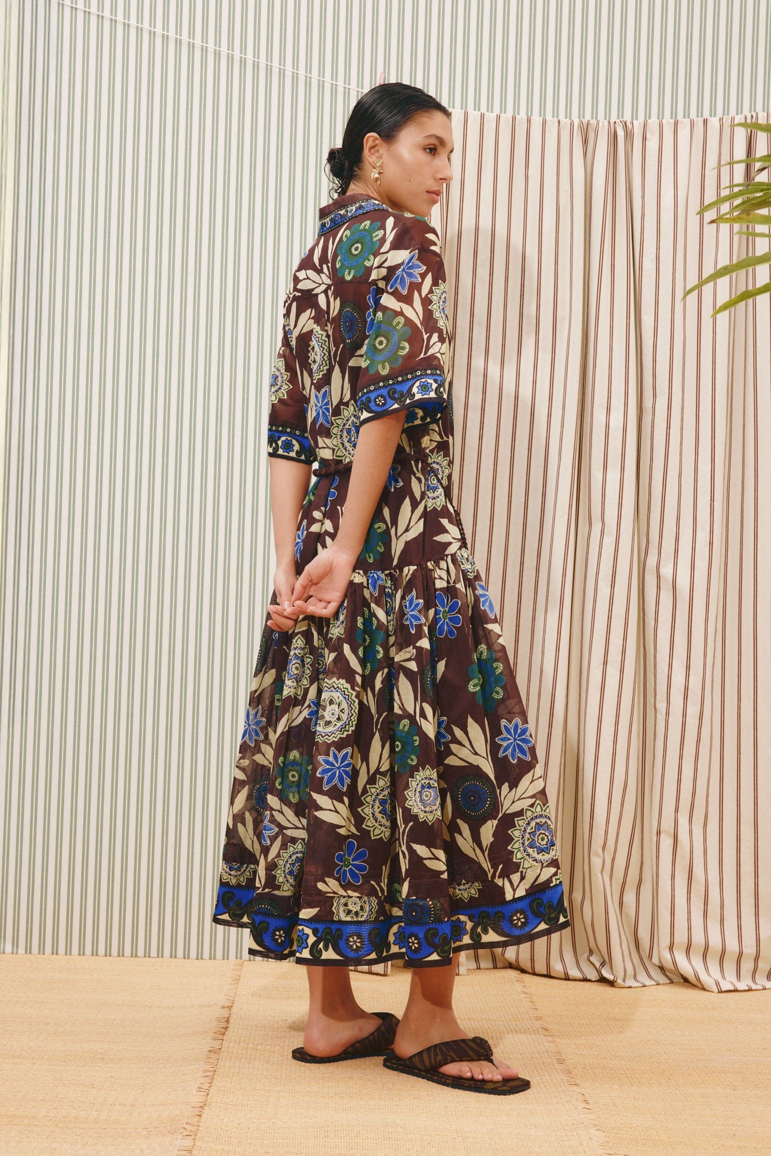 Alemäis Jasper chemisier robe coton soie ceinture tressée