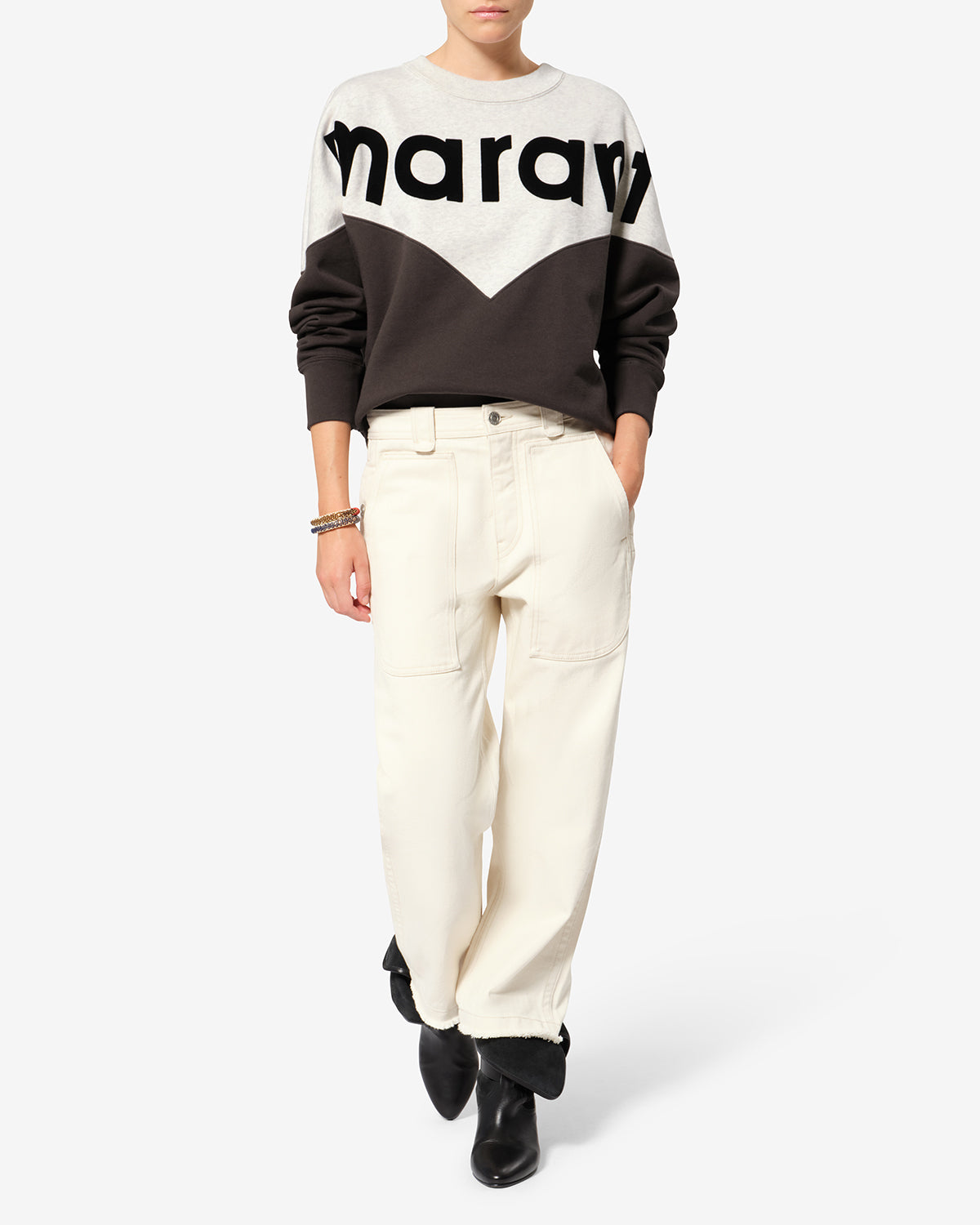 Isabel Marant Houston sweatshirt noir délavé coton