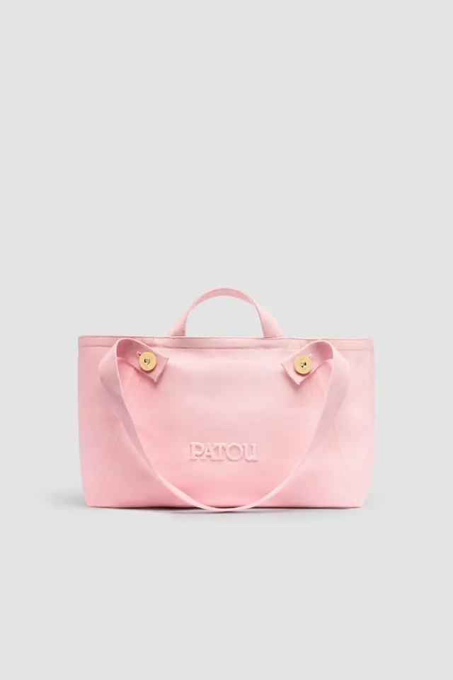 Patou AC0890076457P sac cabas Primrose Pink toile logo