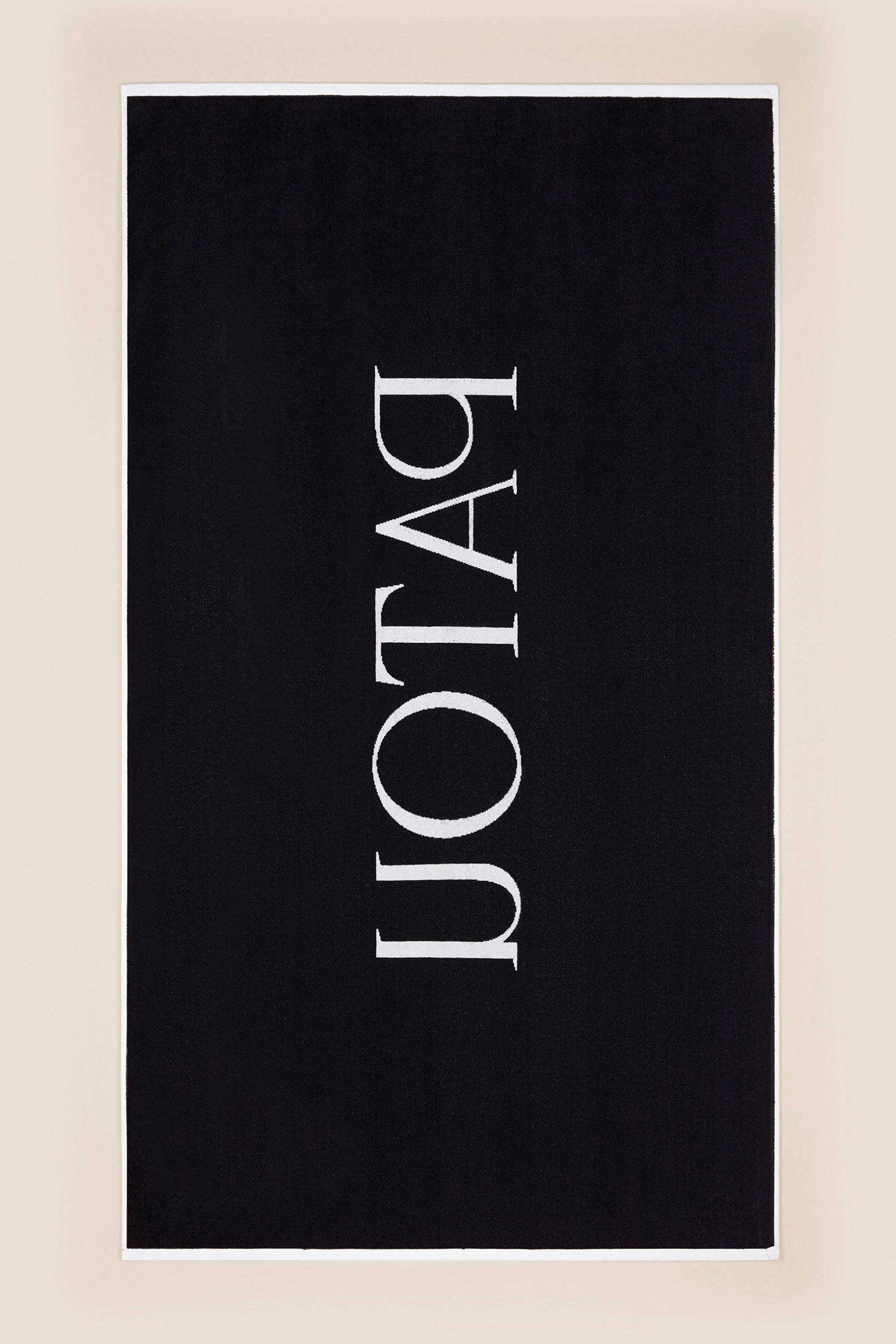 Patou Accessories A20SW002 serviette de plage noir blanc coton