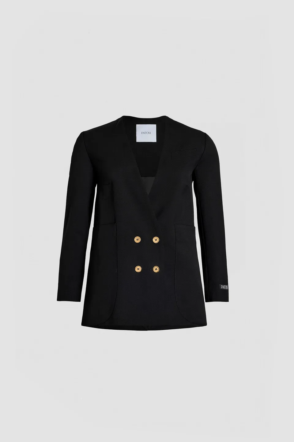 Patou P23JA0020103999B veste croisee laine tech Noir