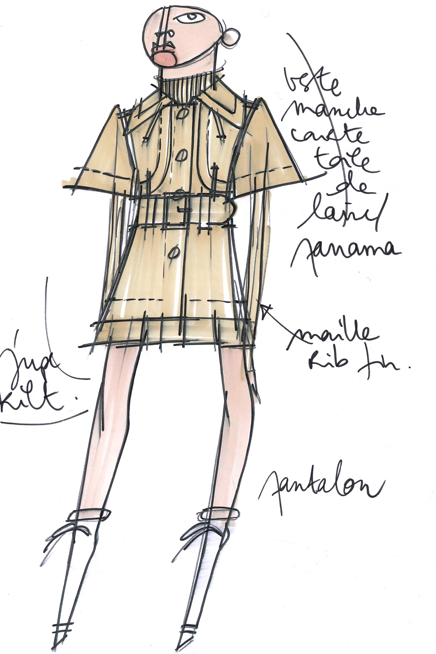 Patou P22JA0220102903D veste grise coton laine ceinture