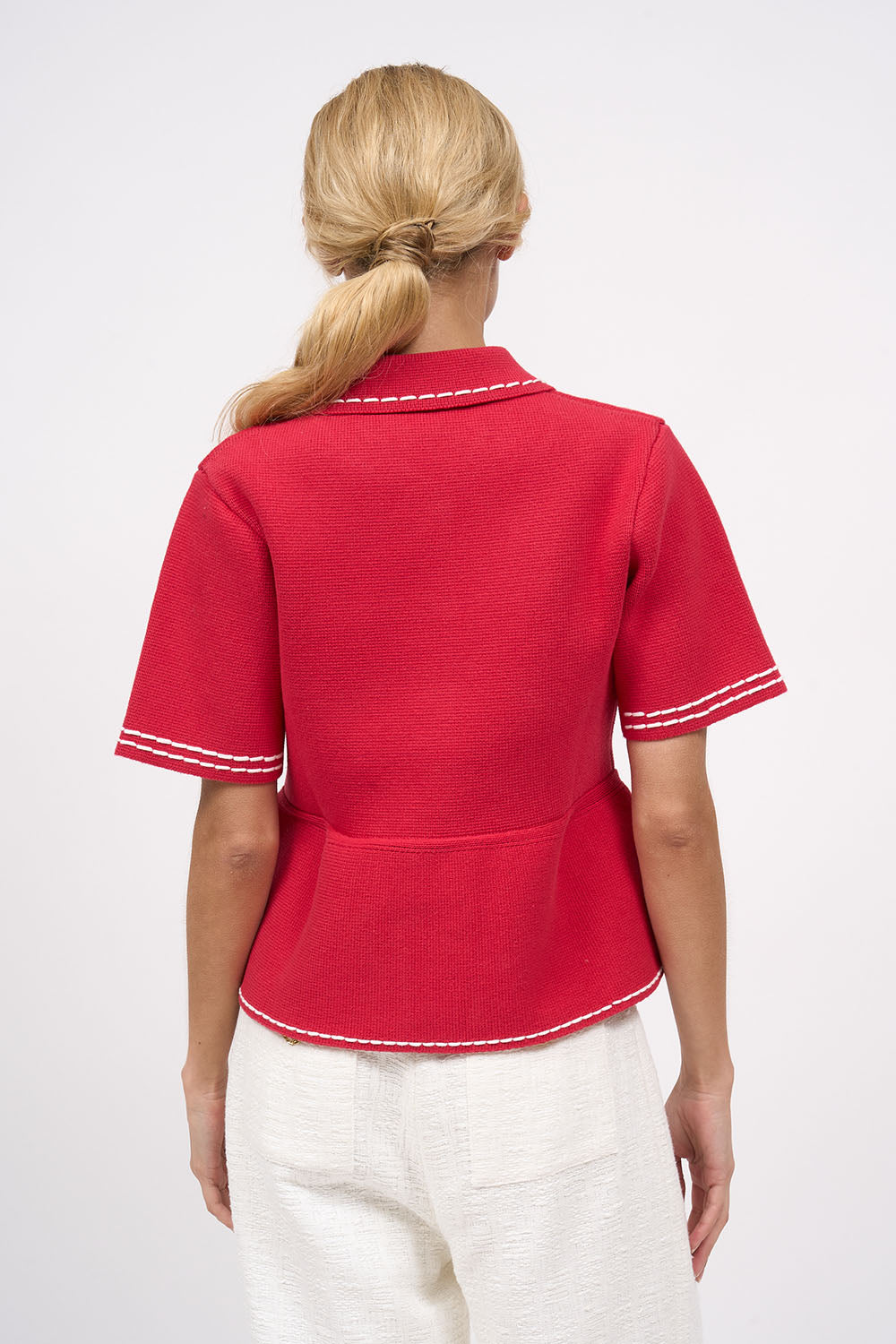 PAUL & JOE Mailles cardigan Fanfan Milano coton surpiqûres