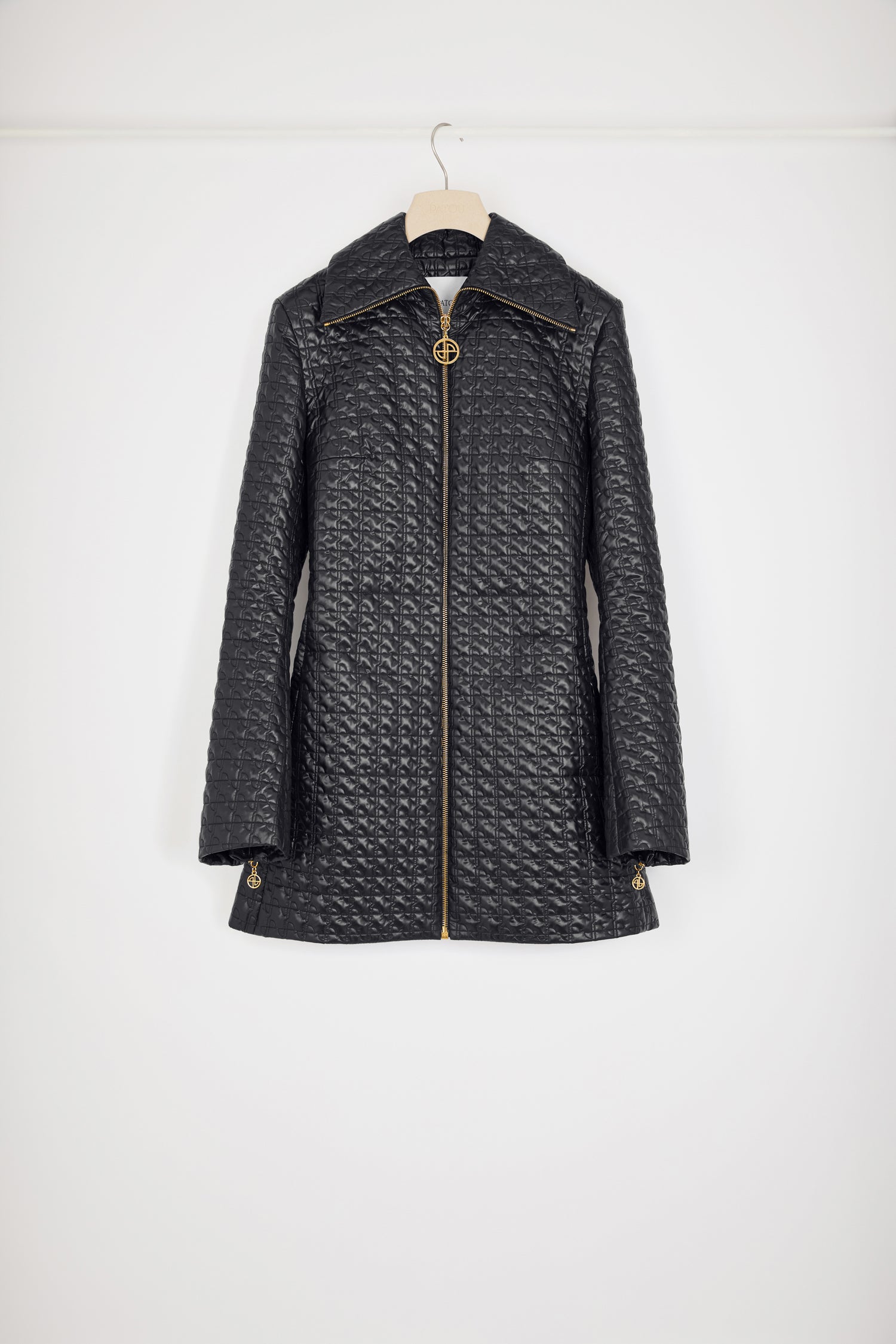 Patou JA033 veste matelassée noire nylon long