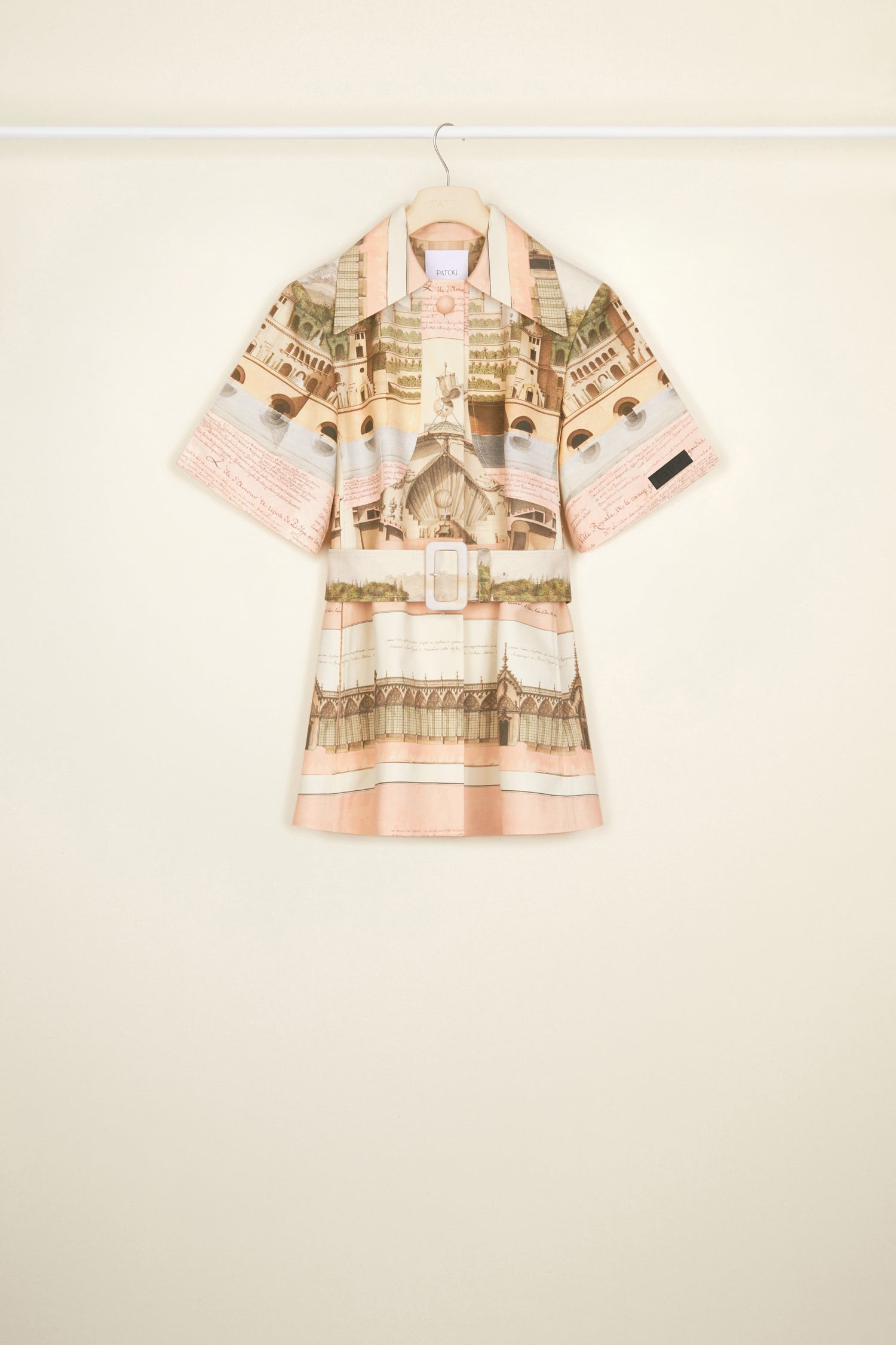 Patou JA022 veste ceinturée imprimé Amour Island