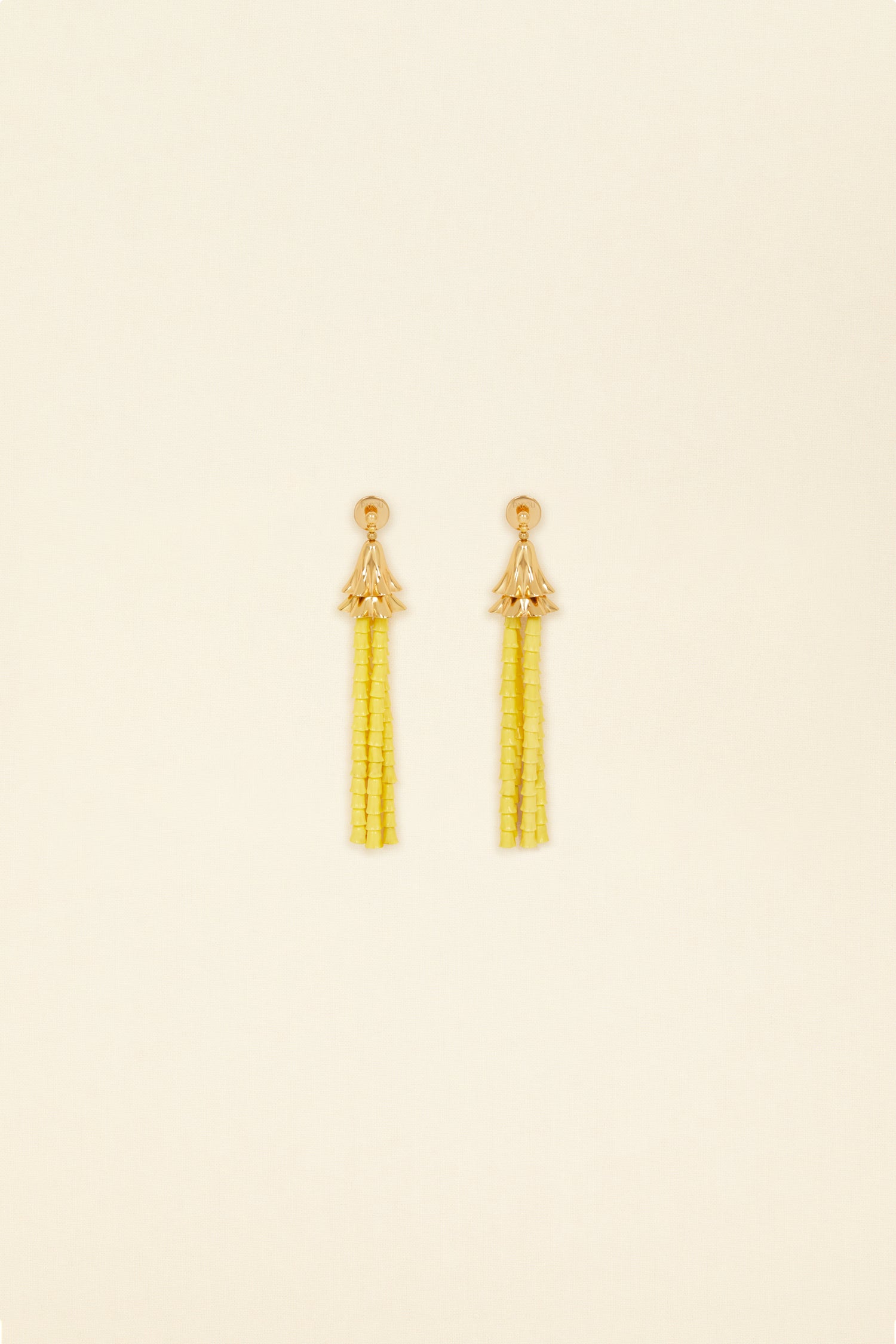 Patou JW070 boucles pendantes perles laiton doré citrus