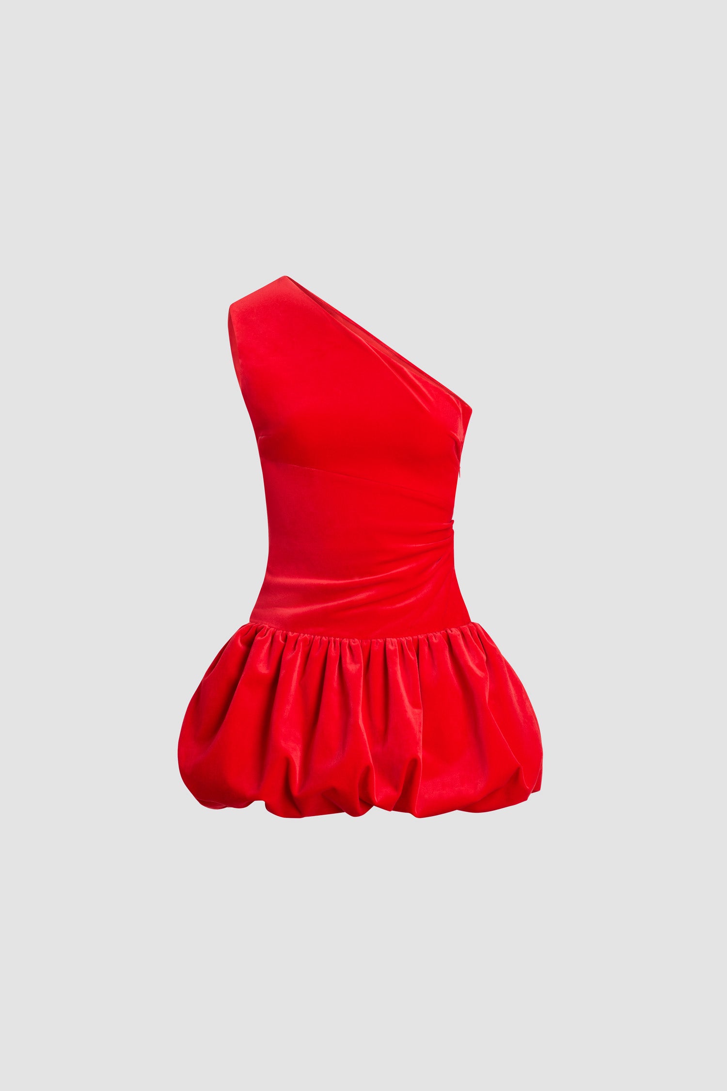 Patou A25DR1710170309R robe velours rouge asymétrique