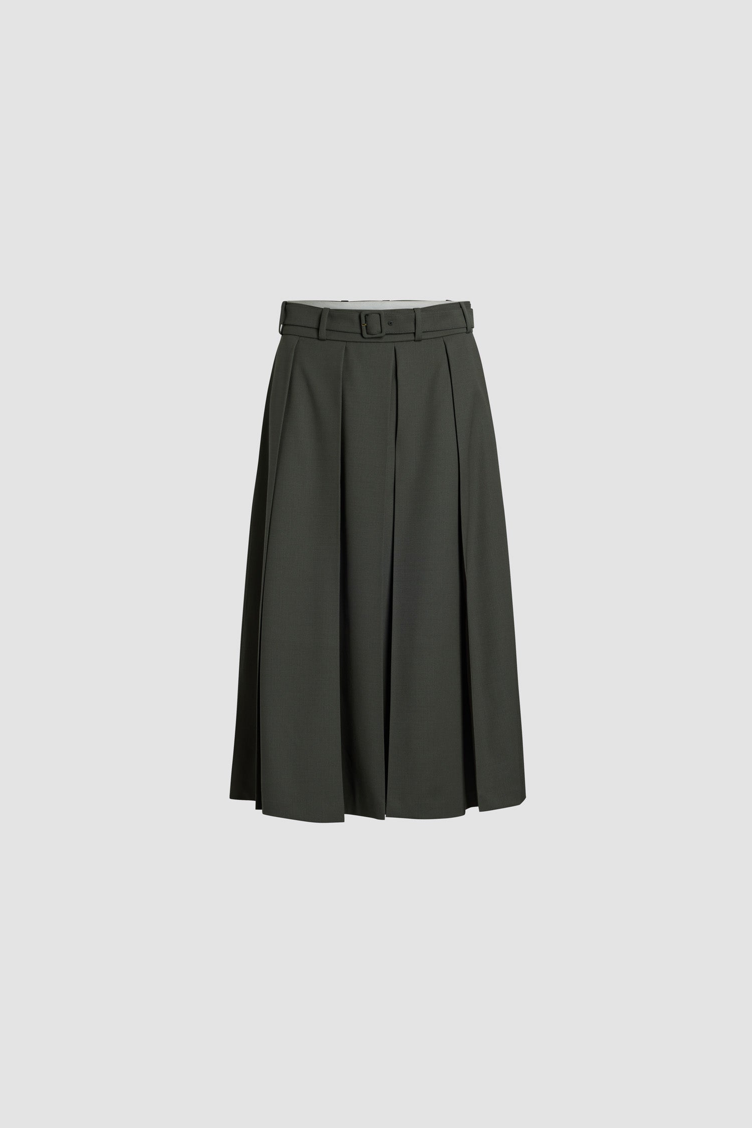 Patou Skirts SK070 jupe midi kaki plissée ceinture