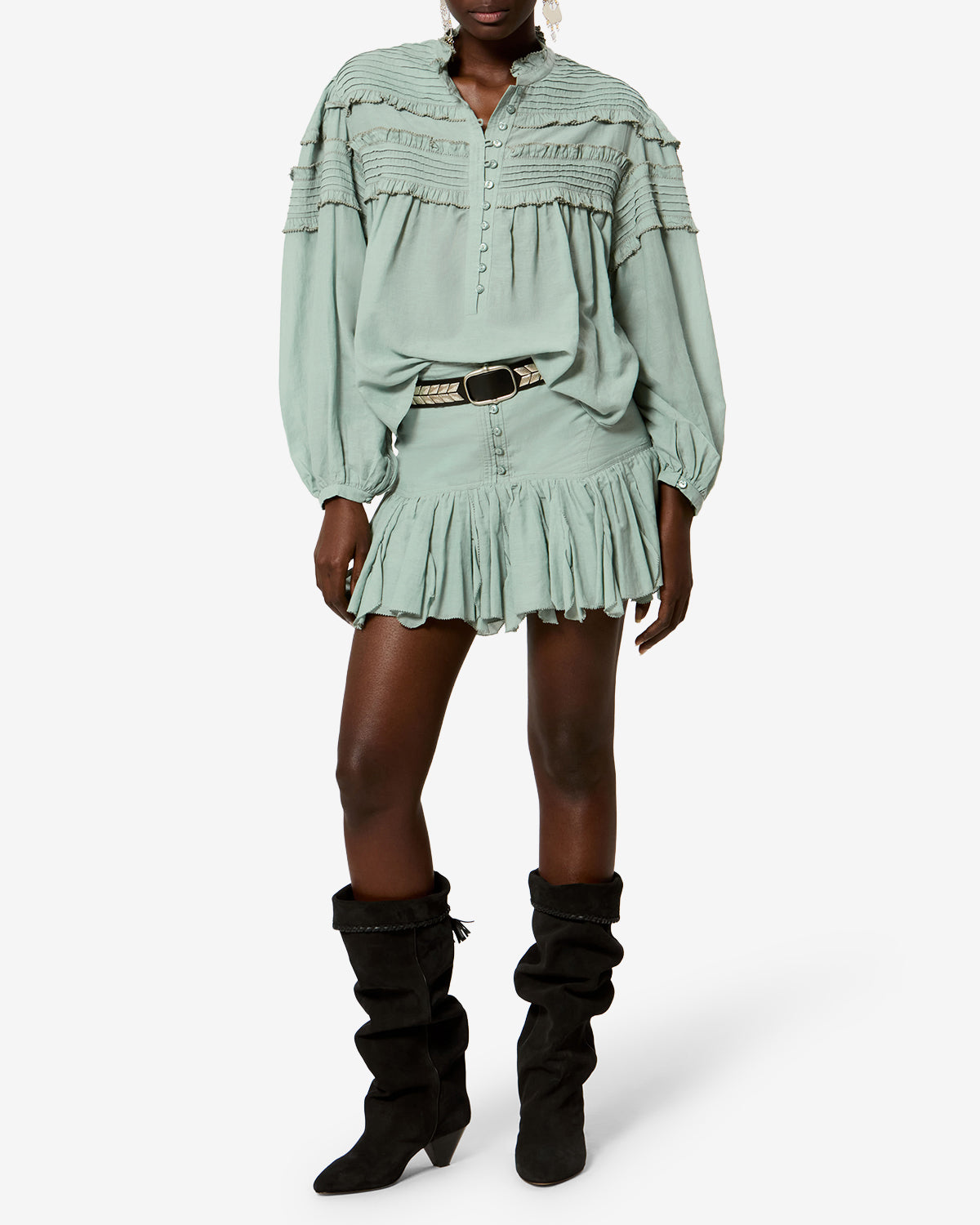 Isabel Marant Daneen jupe voile sauge