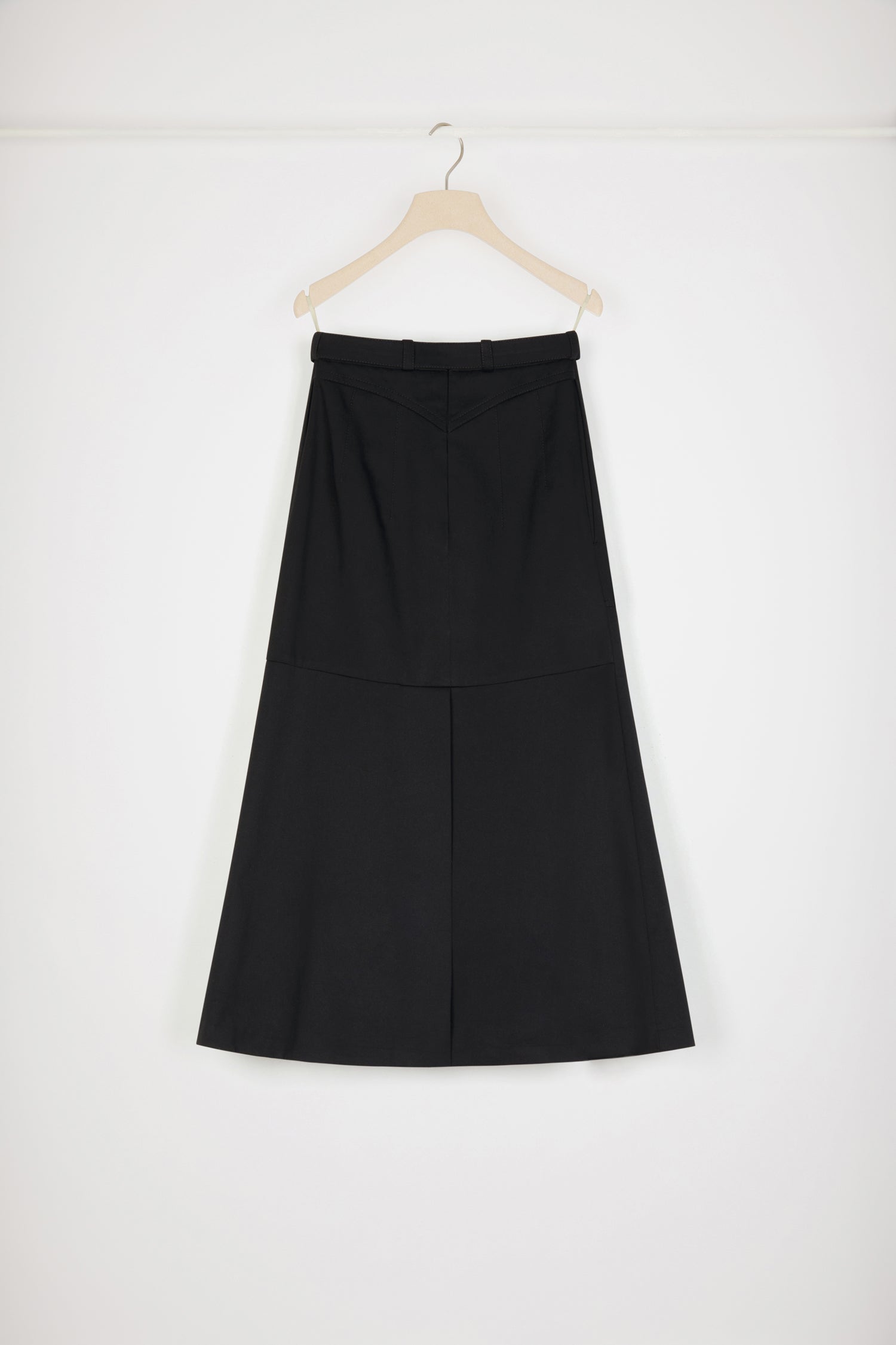 Patou SK035 jupe midi poches coton bio noire