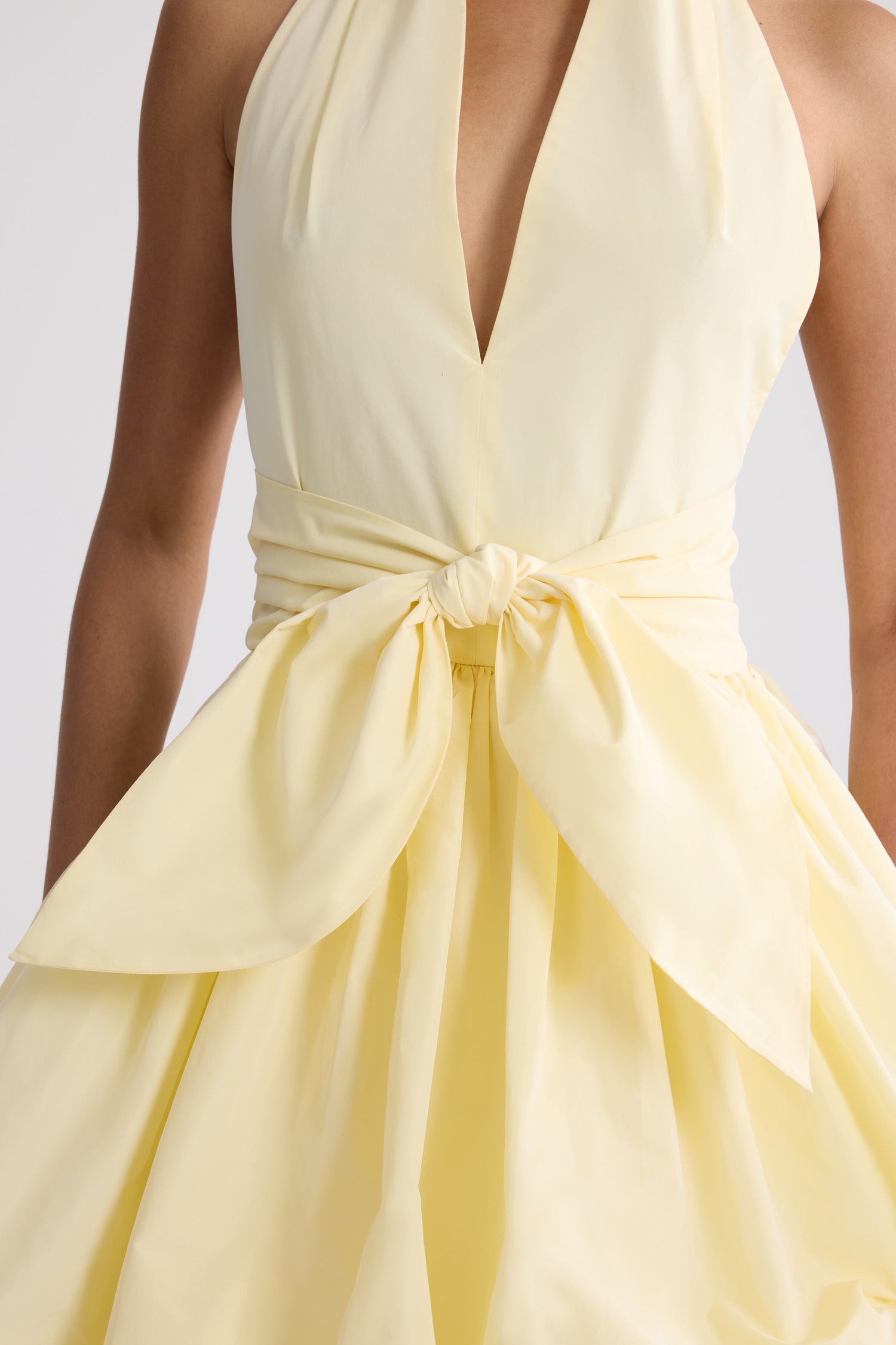 Patou DR233 P26DR2330011223Y robe jaune faille nouée