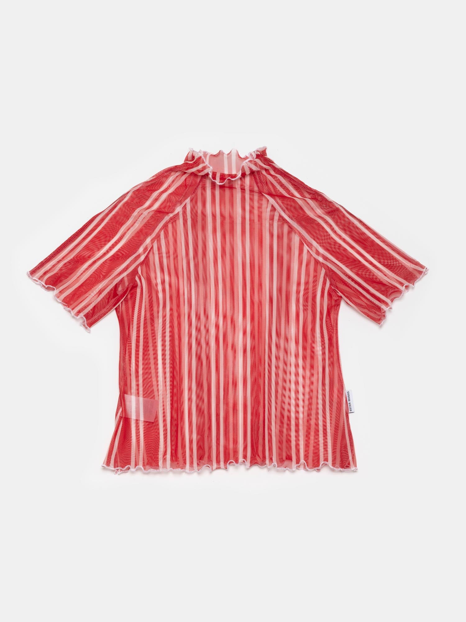 Ester Manas Easy haut Red Striped crop mesh