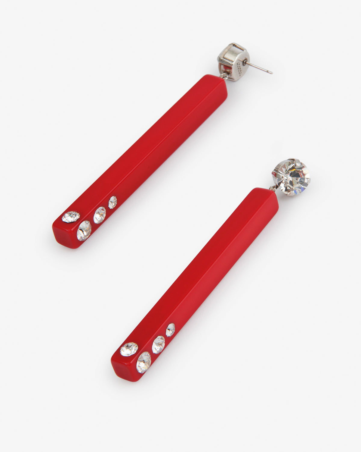 Isabel Marant Karlie boucles d'oreilles rouge-argenté