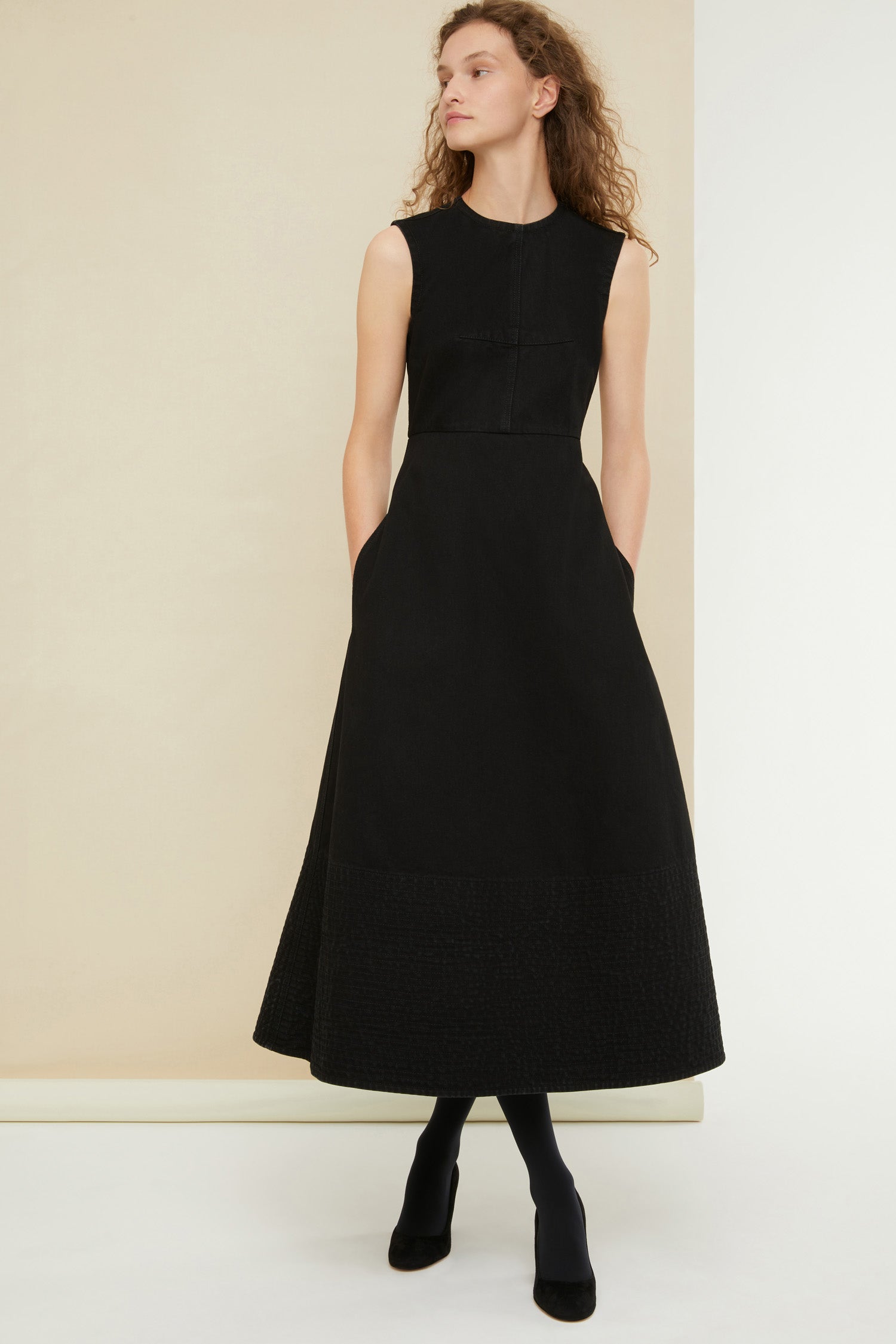 Patou Denim DR069 robe midi denim bio noir