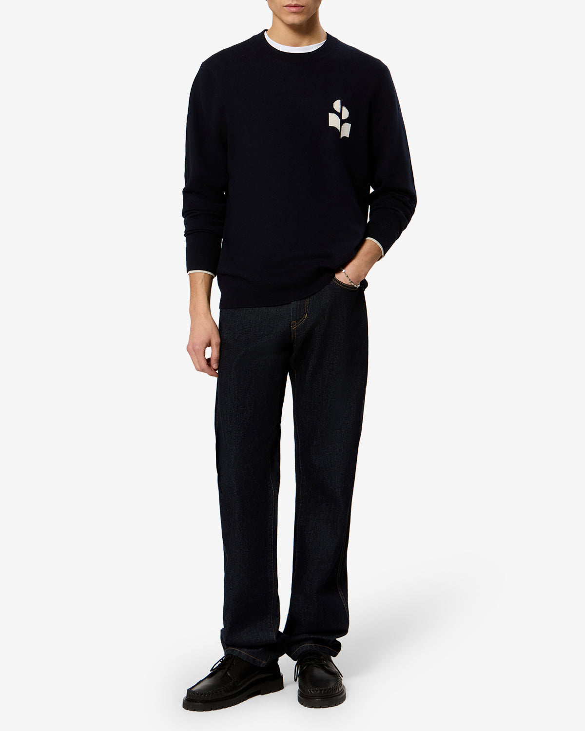 Isabel Marant Antea pull maille minuit gris coton laine