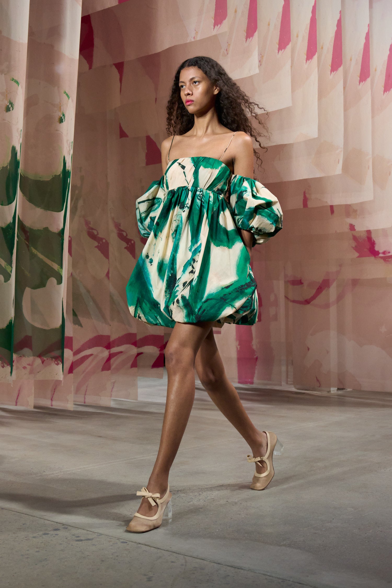 Ulla Johnson Hartigan Portrait Green robe mini coton
