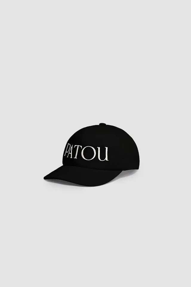 Patou H22AC0400132999B casquette coton noire logo blanc