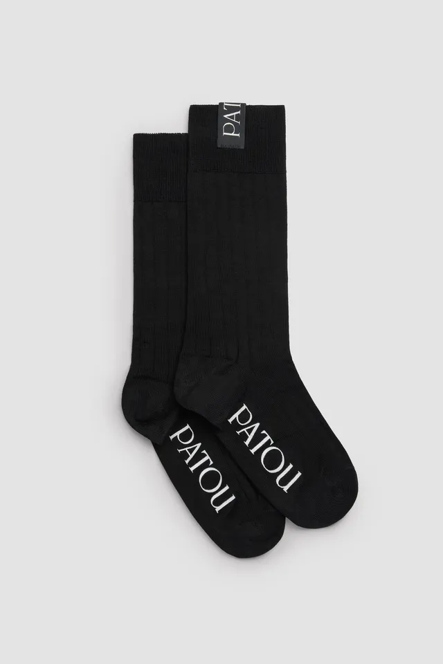Patou Accessories AC119 chaussettes coton noires côtelées