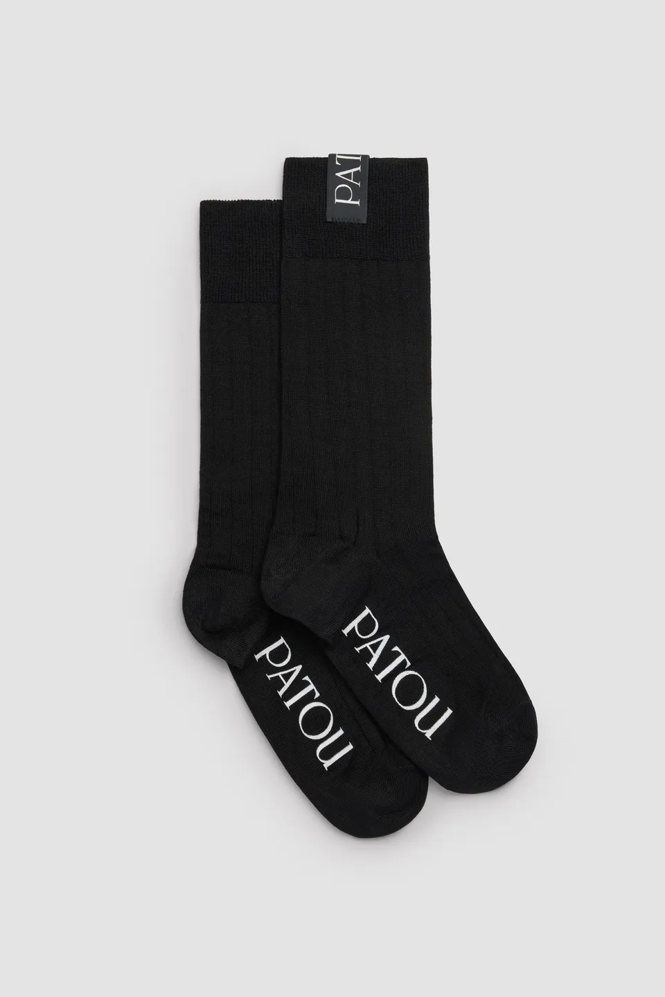 Patou Accessories AC119 chaussettes coton noires côtelées