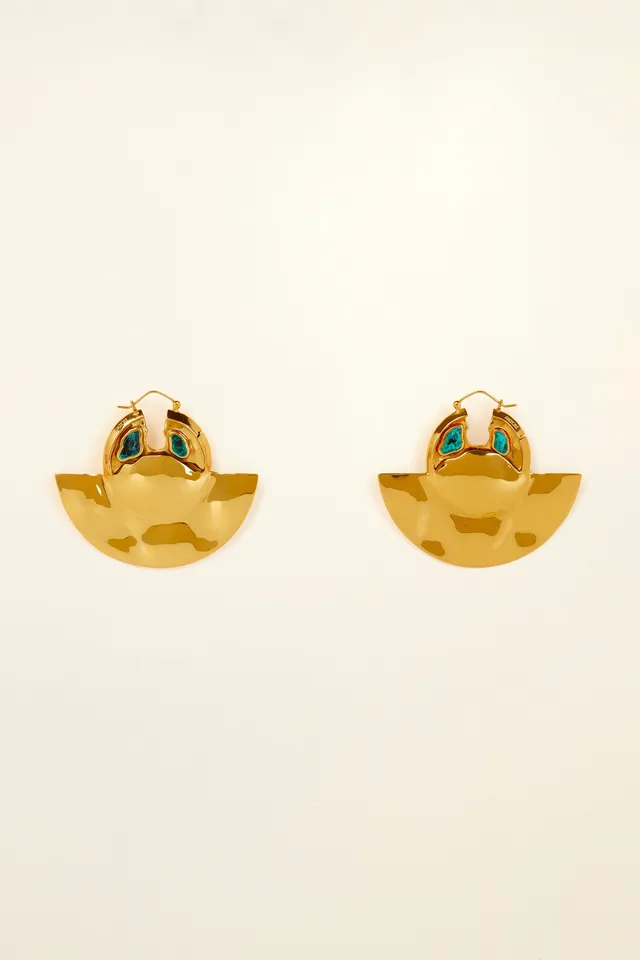 Patou JW005 boucles éventail malachite doré