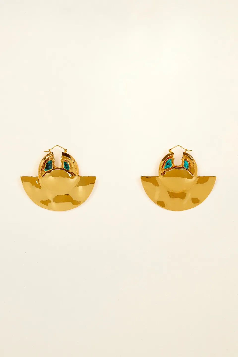 Patou JW005 boucles éventail malachite doré