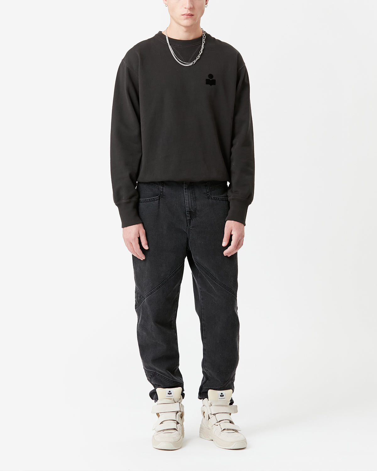 Isabel Marant Mike sweatshirt coton noir délavé