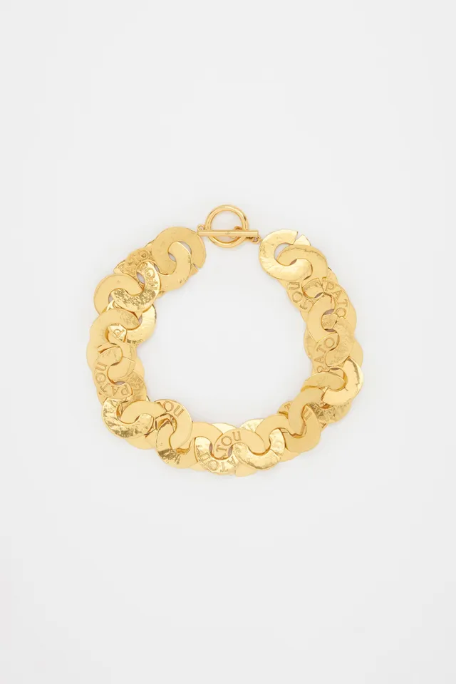 Patou Coin choker collier Gold laiton doré TU