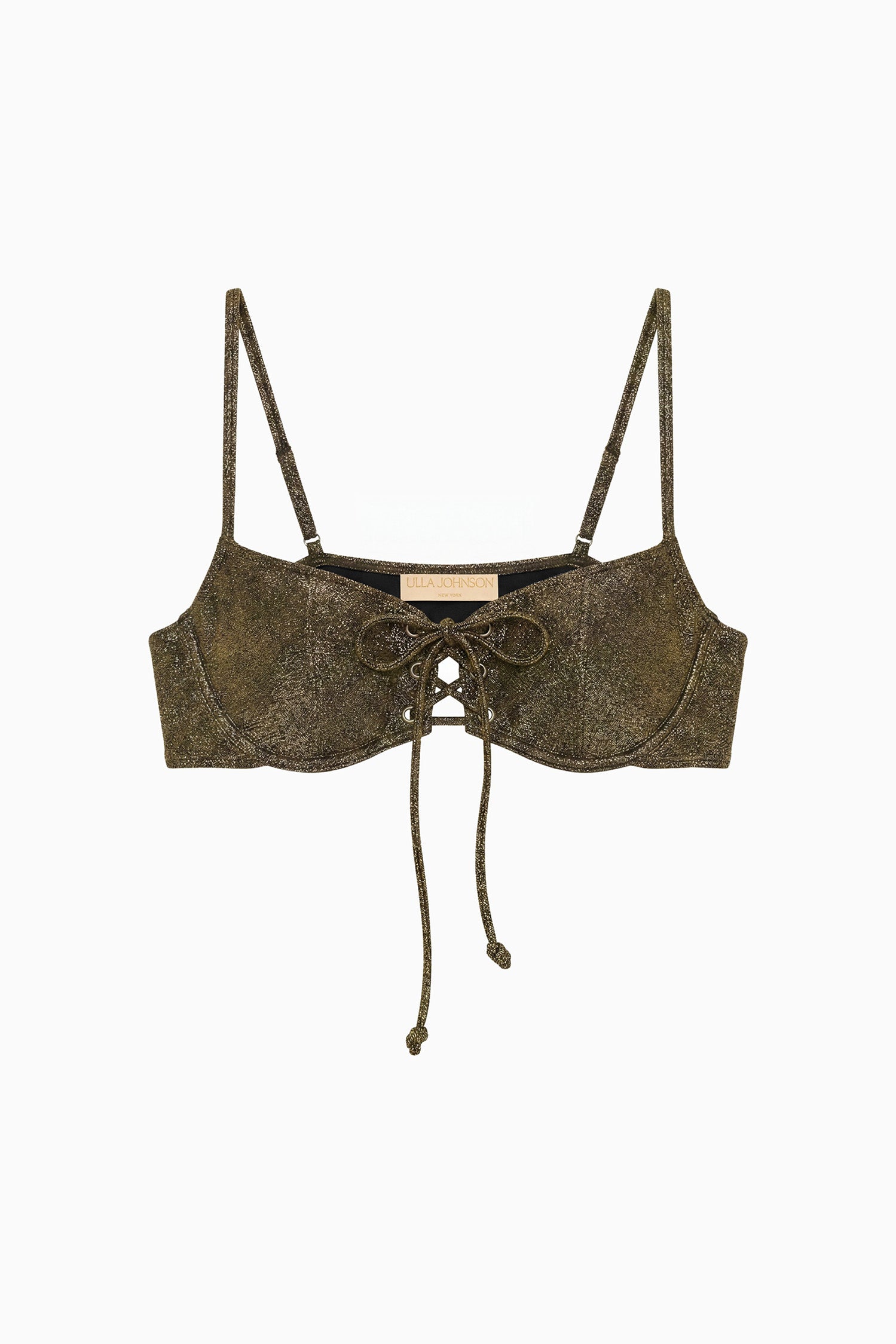 Ulla Johnson Noa haut bikini noir fil doré