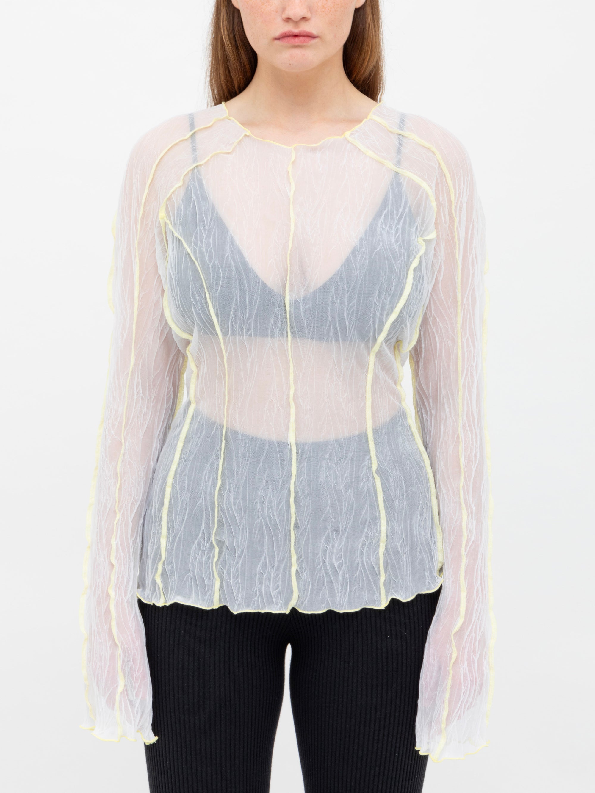 Ester Manas Crumpled Top blanc XS/S manches longues