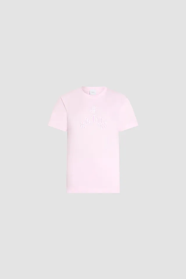 Patou JE217 t-shirt coton bio rose candy brodé