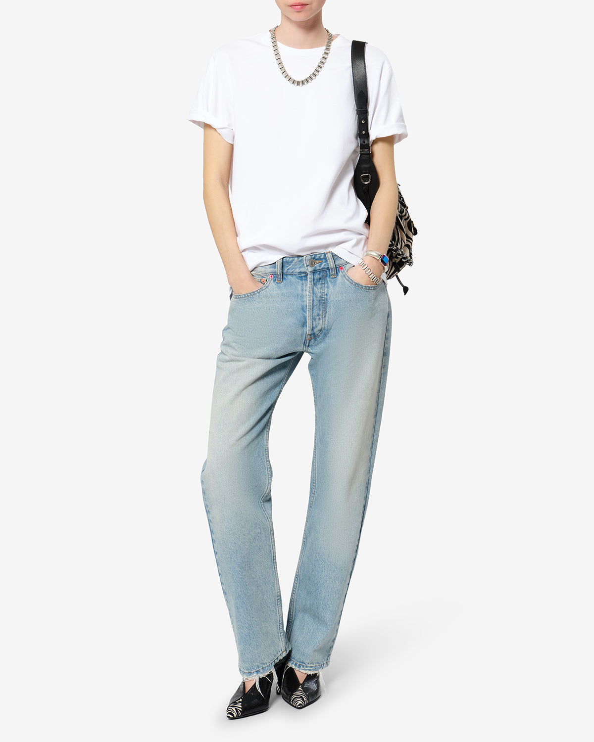 Isabel Marant Zewel T-shirt Blanc Coton Logo Dos
