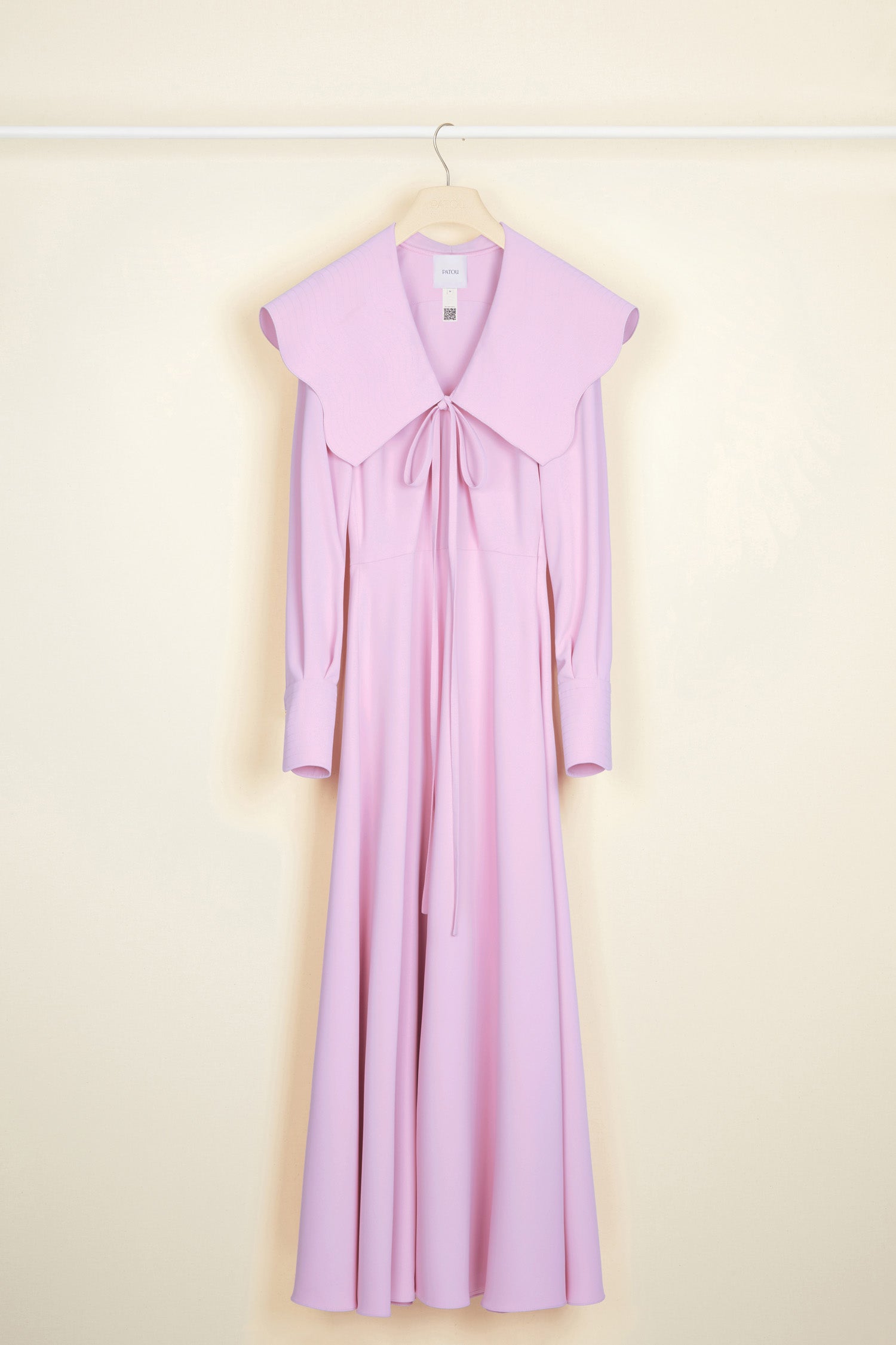 Patou Oversized collar maxi dress robe lilas cady recyclé