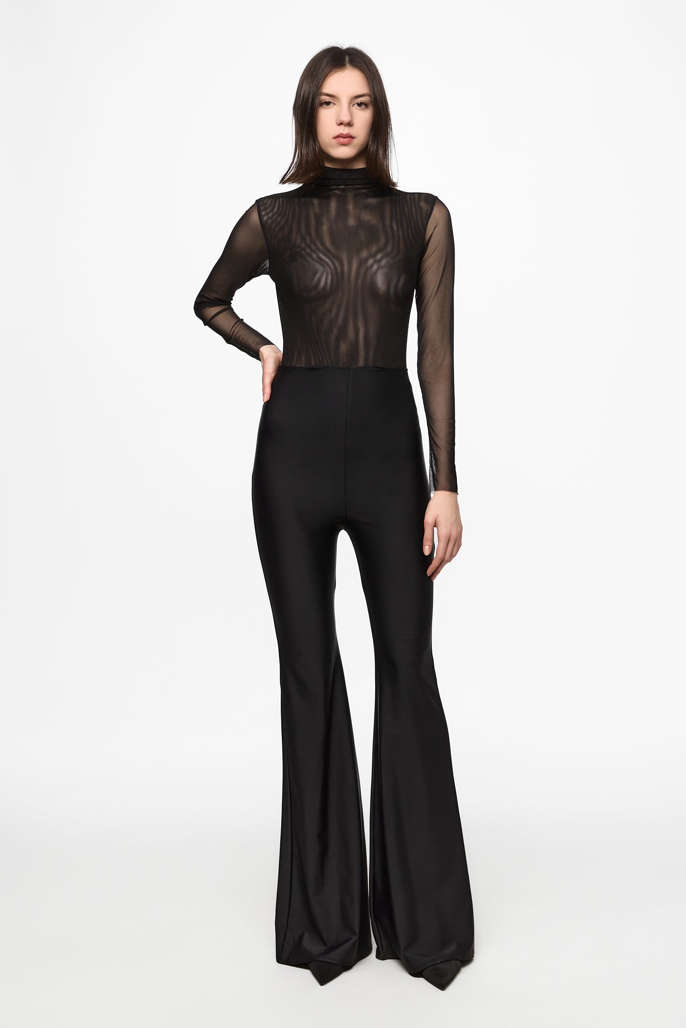 ATU Body Couture pantalon noir taille haute évasé