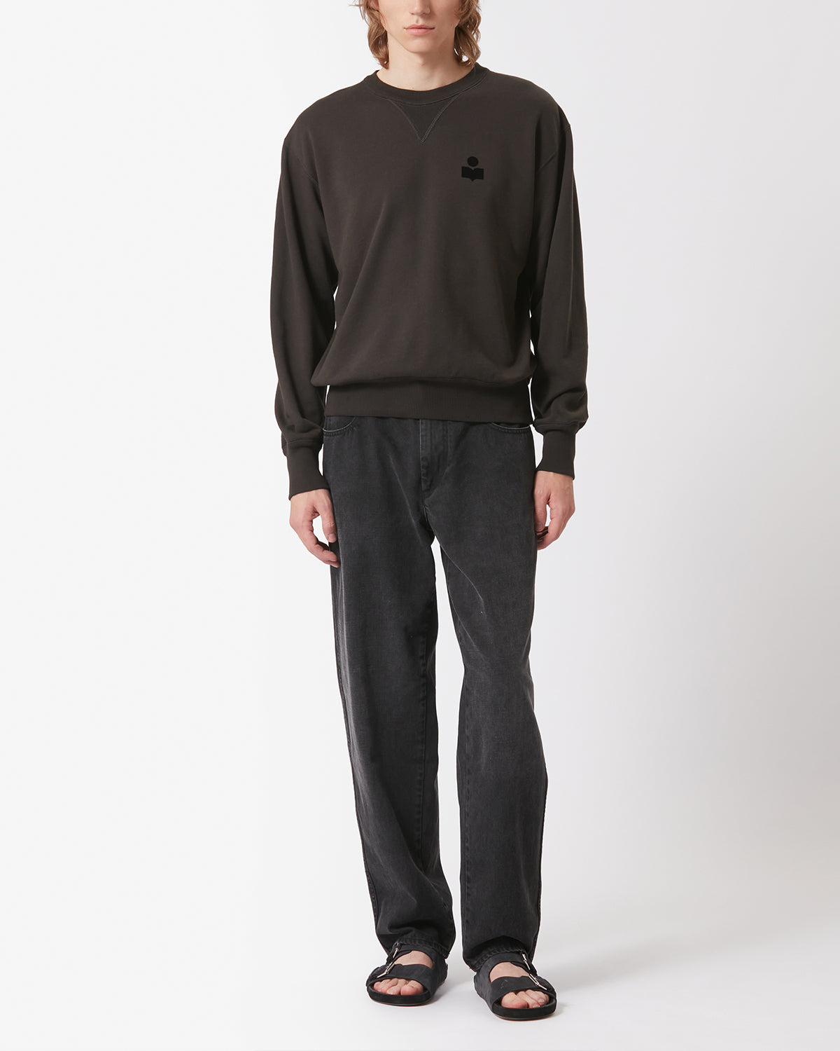 Isabel Marant Mike sweatshirt noir delave coton