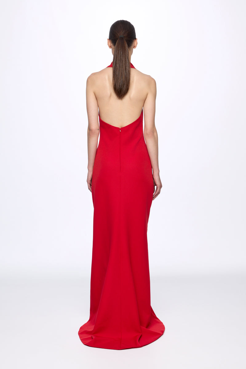 ATU Body Couture robe maxi rouge licou boutons S